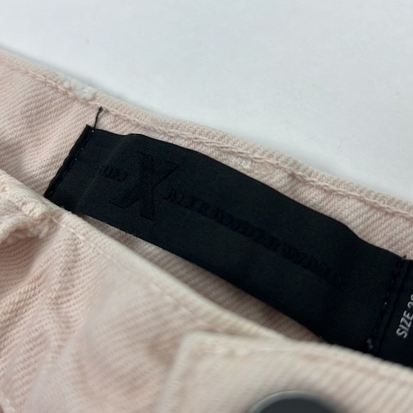 Alexander Wang Romp Denim Shorts Pale Pink Distressed Ripped Festival High Waist - Picture 11 of 12